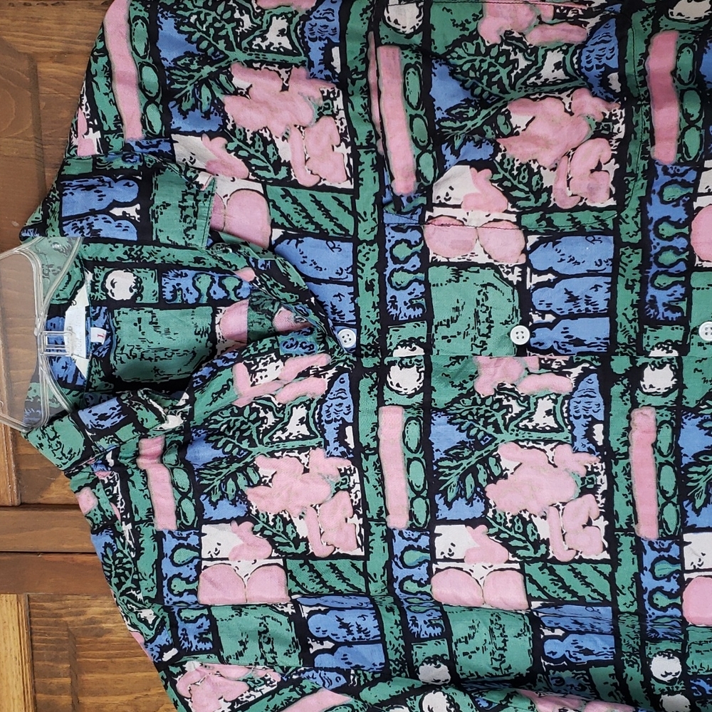 Thai Men's 100% Silk Shirt Sz L